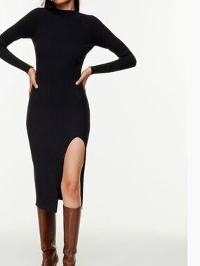 Aritzia Wilfred Ribbed Dress With Slit